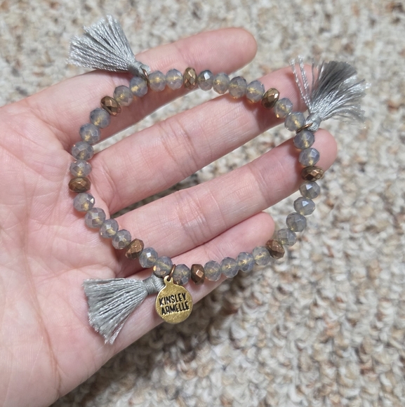 Kinsley Armelle Jewelry - Kinsley Armelle Gray and Gold Beaded Bracelet